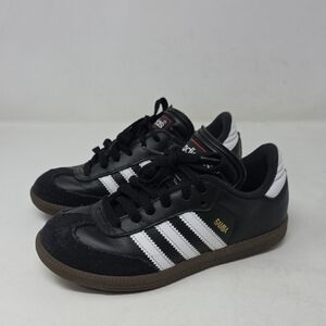 Adidas Kids Black and White Samba Sneakers Size 2